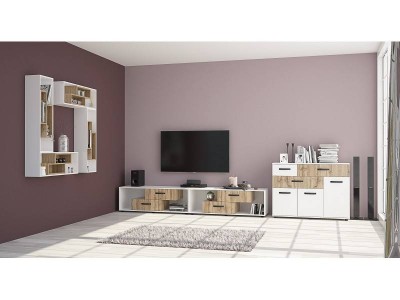 Σύνθετο σύστημα μονάδων Viva (votan δρυς /λευκό στιλπνό ) διαμόρφωση 2